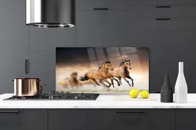Pannello cucina paraschizzi Animali cavalli 120x60 cm