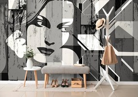 Carta da parati – Ritratto di donna in bianco e nero