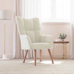 Sedia Relax Bianco Crema Velluto /