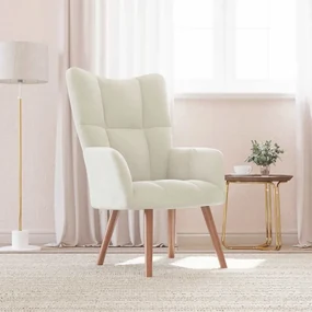 Sedia Relax Bianco Crema Velluto /