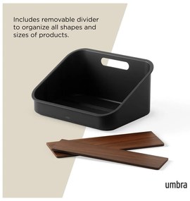 Organizer da bagno nero per cosmetici in plastica riciclata Bellwood - Umbra