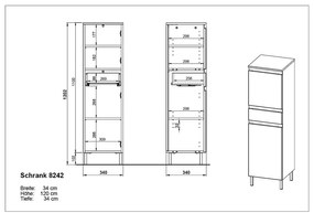 Mobile bagno alto bianco 34x120 cm Salinas - Germania