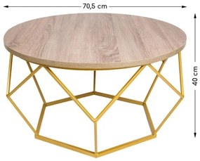 Tavolino DIAMOND 40x70 cm oro/marrone