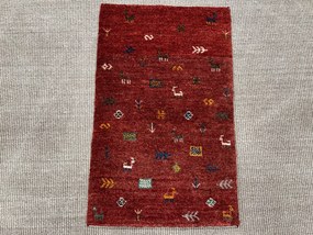 Gabbeh Tappeto persiano 80x50 Rosso (Iran) Annodato A Mano