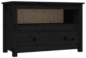 Mobile porta tv nero 79x35x52 cm in legno massello di pino