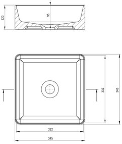 Deante CDJ_6U3S - Lavabo da appoggio JASMIN 34,5x34,5 cm ceramica/bianco