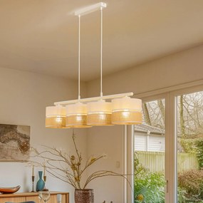 Lampada a sospensione Linobianco TK Lighting, dimmerabile, Bianco / Opale, Soggiorno / Sala da pranzo, Tessuto / Stoffa / Seta, Moderno, Lampada a sospensione