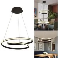 FEEL Lampadario pendente LED 43W cerchio nero stilizzato moderno luce 4000K sospensione anello soggiorno cucina 230V