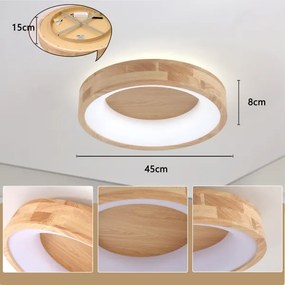 Brilagi-LED Plafoniera FALCON WOOD LED/30W/230V 3000/4000/6000K 45 cm legno