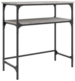 Tavolino consolle grigio sonoma 75x35,5x75 cm legno multistrato