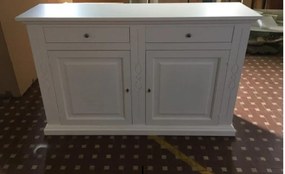 Credenzone da 177 cm classico in legno bianco opaco