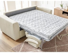 Divano color crema allungabile con rivestimento in velluto a coste 225 cm Augustin – Bobochic Paris