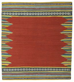 Kilim Tappeto persiano 90x90 Rosso (Iran) Tessuto A Mano