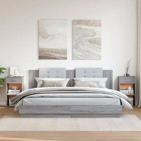 Comodini 2 pz grigio sonoma 35x34x65 cm in legno multistrato