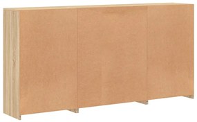 Credenza con Luci LED Rovere Sonoma 202x37x100 cm