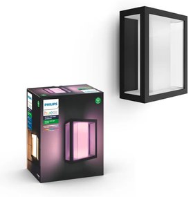 Applique LED moderno da esterno Impress nero IP44, luce bianco freddo dimmerabile 1200 lumen, PHILIPS HUE