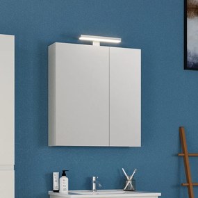 Specchio bagno contenitore 65 cm colore bianco opaco | LAC-EOLO-65 - KAMALU