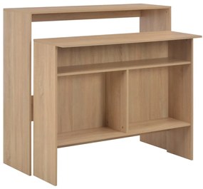 Tavolo Da Bar Con 2 Piani Dappoggio Rovere 130x40x120 Cm /