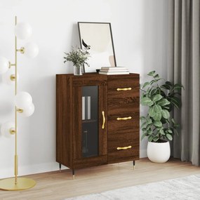 Credenza Rovere Marrone 69,5x34x90 Cm İn Legno Multistrato /