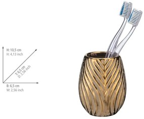 Tazza per spazzolino da denti in ceramica color oro Idro - Wenko