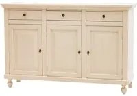 Madia credenza 3 ante legno shabby chic avorio150x43x98