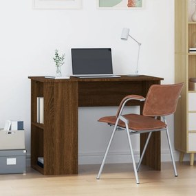 Scrivania Rovere Marrone 100x55x75 Cm İn Legno Multistrato /
