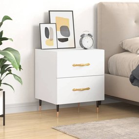 Comodino Bianco 40x35x47,5 Cm İn Legno Multistrato /