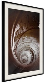 Poster  Winding Staircase  Cornice Quadri Cornice nera con pass-partout, Larghezza x Altezza Home decor 30x45