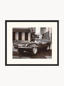 Foto incorniciata di Steve McQueen in his Jaguar