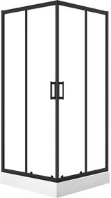 Laveo Bresso box doccia con piatto doccia 90x90 cm quadrato nero opaca/vetro trasparente JKDD796K