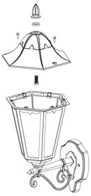 Eglo 93446 - Lampada da parete esterna NAVEDO 1xE27/60W/230V IP44