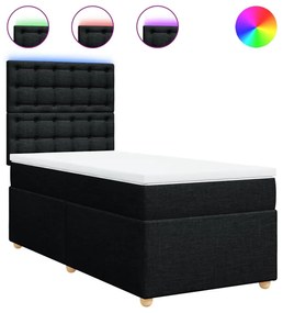 Giroletto A Molle Con Materasso Nero 90x190 Cm İn Tessuto /