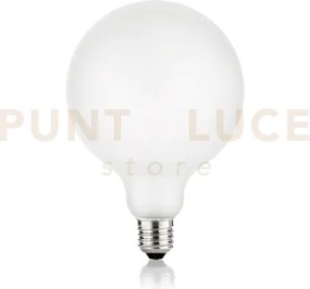 Lampadina attacco e27 in vetro globo satinata 8 w 900 lm 3000 k d125