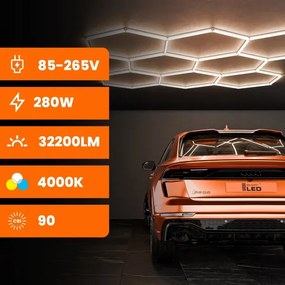 Plafoniera LED/280W/85-265V 4000K 313x298 cm CRI 90 IP54 bianca