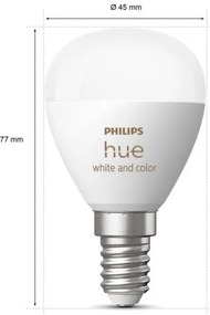 SET 2x Lampadina LED RGBW dimmerabile Philips Hue WACA P45 E14/5,1W/230V