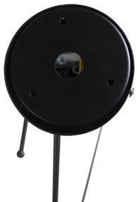 Lampada a sospensione nera con paralume in velluto nero con oro 35 cm - Blitz