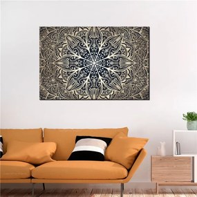 Quadro Oriental Flowers (1 Part) Narrow Brown  Colore Nero, Dimensioni e Misure 90x60