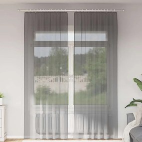 Tende İn Voile Con Passanti 2 Pz Grigio Scuro 140x260 Cm /