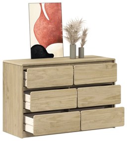 Cassettiera Sauda Rovere 111x43x73,5 Cm Cm Legno Massello Pino /