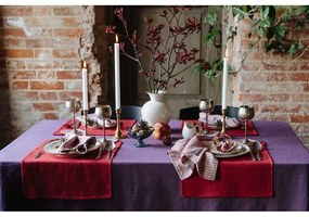 Sottobicchieri di colore rosso-naturale in set di 4 pezzi Red Natural Stripes - Linen Tales