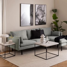 Tavolino bianco con piano in marmo 60x60 cm Barossa - Actona