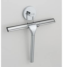 WENKO 20877100-Raschietto VACUUM-LOC RUND STAH 24,5x25 cm acciaio inossidabile/lucido cromo/argento