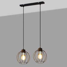 Lampadario a sospensione con filo STARLIGHT 2xE27/15W/230V nero/argento