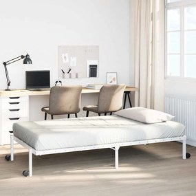 Giroletto Senza Materasso Pieghevole Bianco 90x200 Cm Acciaio /