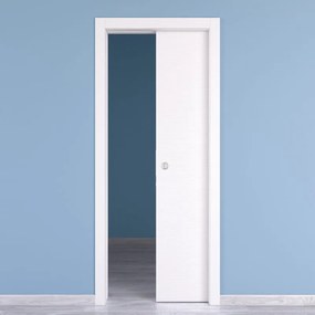 Porta interna scorrevole Kent in legno rivestito melamina colore bianco, L 80 x H 210 cm, apertura reversibile