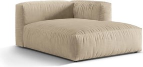 Parte divano componibile beige (con penisola a destra) con rivestimento in velluto Martina – Micadoni