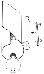 Applique Moderna Falicetto Acciaio Nero 1 Luce E27