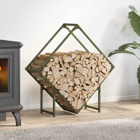 Rastrelliera Per Legna Da Ardere Verde Oliva 80x25x80 Cm /