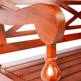 Panchina batavia 136 cm legno massello di mogano marrone scuro