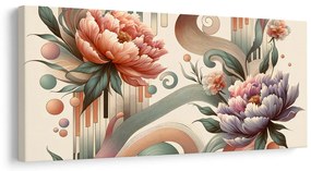Quadro su tela – Fiori rosa e viola